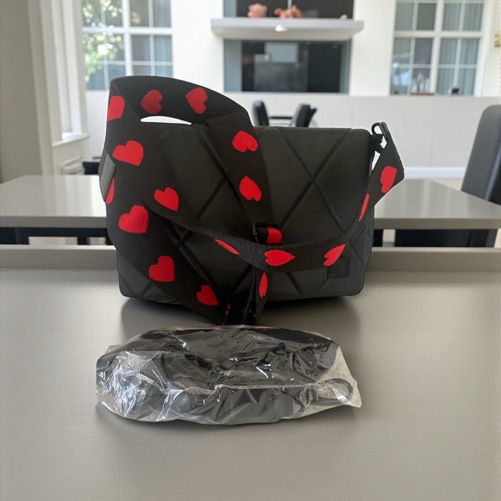 Shawn Killinger with IHKWIP Black Quilted Crossbody with ❤️Heart❤️Guitar Strap